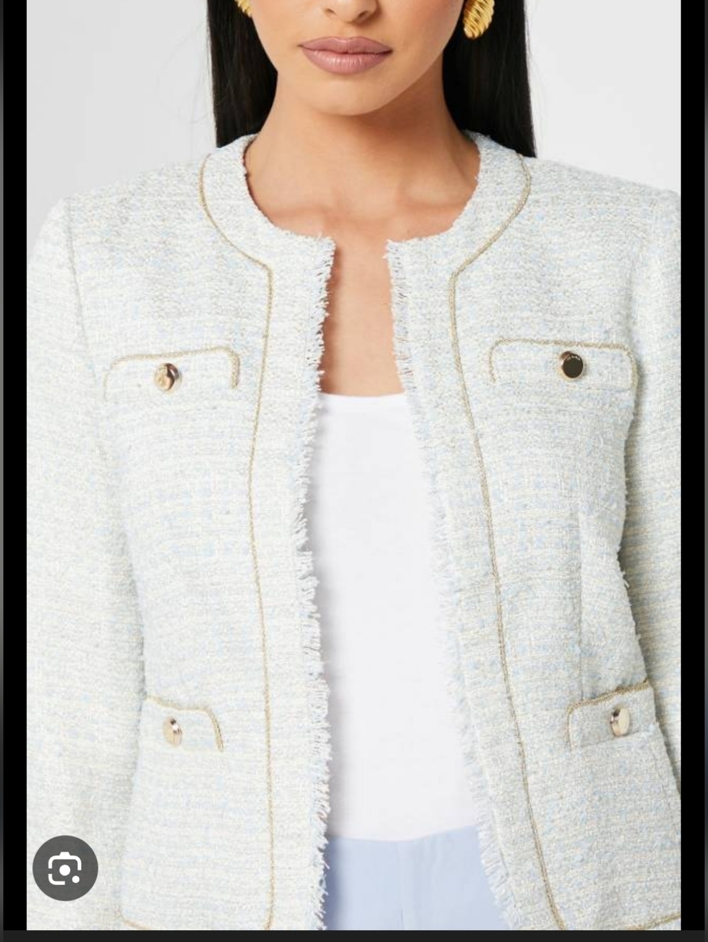Ted Baker Pale Blue Blazer with Gold Trim